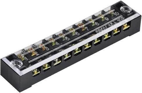 Double Row Fence Screw Terminal Block TB-1512 with Wire Connector 600V 15A 3/4/6/8/10/12 Parallel Position Box 1PC(TB1503,Iron Conductor) in Saudi Arabia