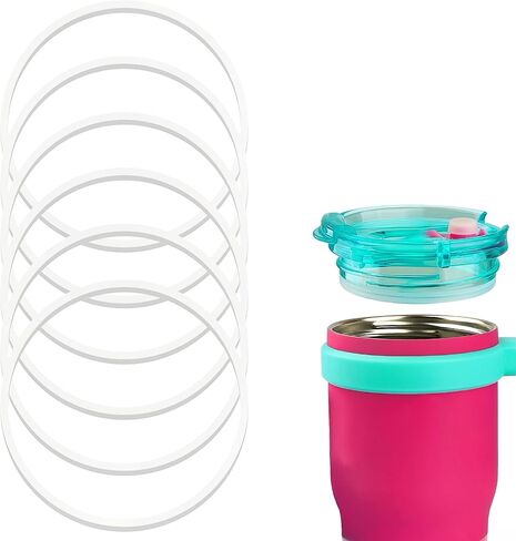 Tumbler Lid Rubber Seal Replacement Compatible with Reduce Kids Coldee 2.0 Mug 14 Oz, 18 Oz, 6Pcs BPA-Free Silicone Gasket Accessories in Saudi Arabia