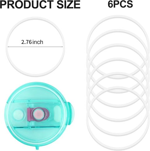 Tumbler Lid Rubber Seal Replacement Compatible with Reduce Kids Coldee 2.0 Mug 14 Oz, 18 Oz, 6Pcs BPA-Free Silicone Gasket Accessories in Saudi Arabia
