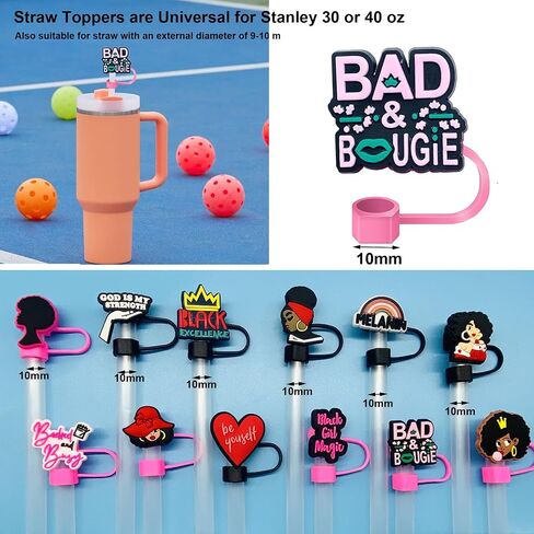 Straw Toppers for Stanley Cups,12pcs Nurse Straw Covers Cap Valentine Straw Toppers Compatible with Stanley 30&40 Oz Tumbler Cup,Reusable Straw Tip Covers for 0.4 Inch/10 mm Straws in Kuwait