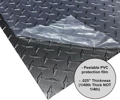 Diamond Plate Charcoal Grey Aluminum Sheet, 24 x 94 Inch, .025 Inch Thick, for Trailers, RVs, Garages, Projects in Saudi Arabia