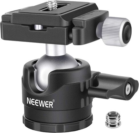 NEEWER Tripod Head, 360° Rotating Panoramic Ball Head with 1/4" Quick Shoe Plate for Tripod Monopod Slider DSLR Camera Camcorder, Max Load up to 5kg/11lb – GM28 in Saudi Arabia