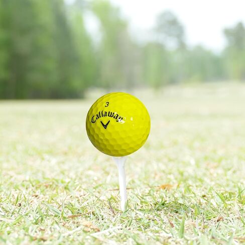 كرات الجولف المعاد تدويرها لـ Callaway Mix - كرات الجولف المستعملة Bulk 4A بالقرب من حالة النعناع - تشمل حقيبة شبكة - (24-48) ، أصفر in Kuwait