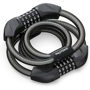 Electric Scooter Lock, Bike Lock with 5-Digit Combination, 12MM Dual Cable Locks, Security 3.44 Feet Bicycle Lock Anti Theft for Scooter, Bicycle, E-Bike, Electric Scooter Accessories in Saudi Arabia