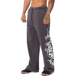 Men's Gothic Graphic Joggers Relaxed Fit Punk Streetwear Sweatpants with Pockets Hip Hop Lounge Track Pants in Kuwait