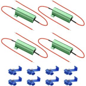 PATIKIL 50W 1 Ohm Aluminum Shell Resistor, 4Pcs Aluminum Housing Resistor with Clips Housed Case Wirewound Resistors Screw Tap Power Resistor, Green in Saudi Arabia