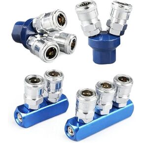 Pneumatic Fitting Compressor Fittings 1/4 Quick Connector Air Gas Distributor 1Pcs(Three-PM20) in Saudi Arabia