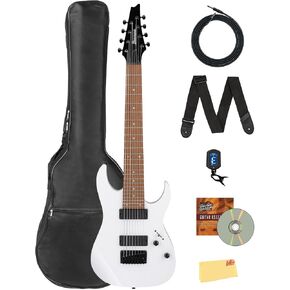 Ibanez RG450DXB RG جيتار كهربائي قياسي - حزمة بيضاء مع حقيبة أزعج ، موالف ، حزام ، كابل ، قرص DVD التعليمي أوستن بازار ، وقطعة تلميع in Kuwait