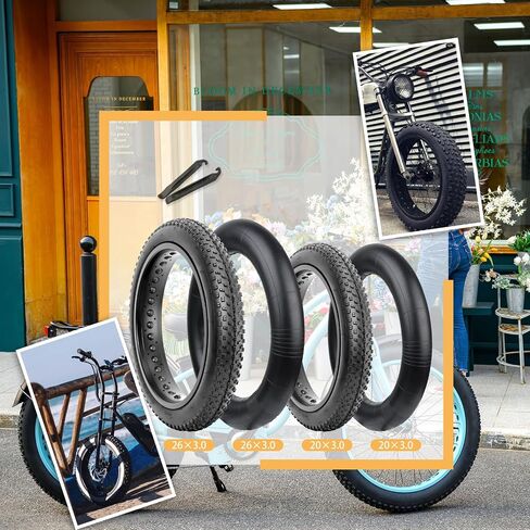 Hycline Fat Bike Pike Tyre: 20x3.0/26 × 3.0 بوصة ، إطارات دراجة MTB مقاومة للثقب ، جميع إطارات الدراجات عالية الكثافة مع شارع أو درب ركوب الخيل in Saudi Arabia