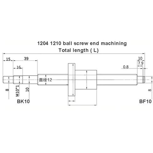 مزدوج صامد الكرة المسمار المسمار المسمار Nut Nut SFU1204 مع BKBF10 END MICHININING + 1204+ اقتران المؤيد (250 مم) in Kuwait