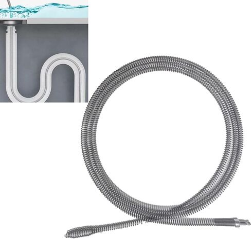 صرف الأفعى ، مزيل سد الصرف الزنبركي مع موصل الحفر الكهربائي ، متينة أداة تصريف الأفعى المعدنية للمعادن لمطبخ المجاري المطبخ الحمام غير محفوظة ، 1 PCS 118.1 بوصة 9.8 قدم in Kuwait