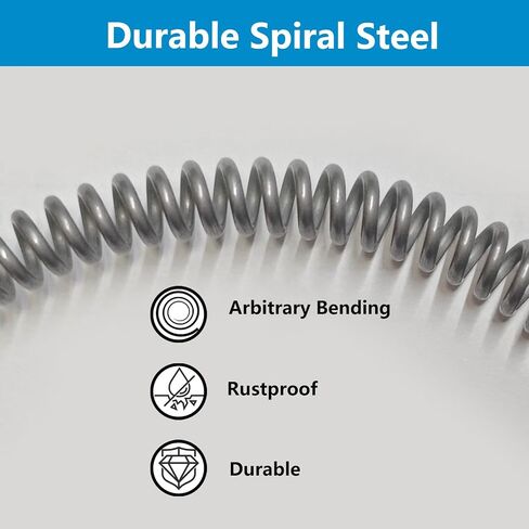 Drain Snake, Spring Drain Clog Remover with Electric Drill Connector, Durable Metal Hair Snake Tool Drain Opener for Sewer Kitchen Sink Bathroom Clogged Unblocker,1 Pcs 118.1 Inch 9.8 FT in Saudi Arabia