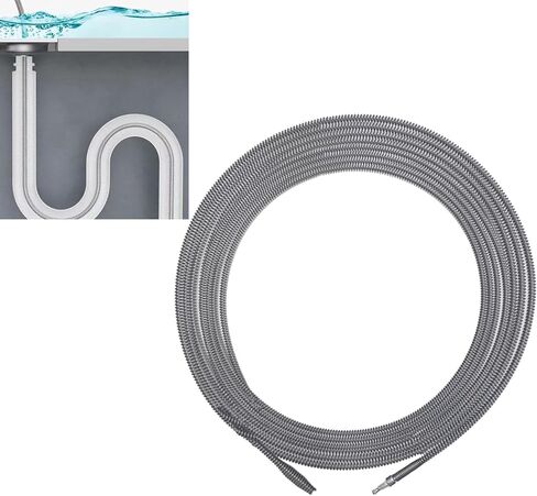 Drain Snake, Spring Drain Clog Remover with Electric Drill Connector, Durable Metal Hair Snake Tool Drain Opener for Sewer Kitchen Sink Bathroom Clogged Unblocker,1 Pcs 118.1 Inch 9.8 FT in Saudi Arabia