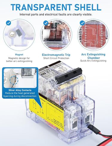 Dihool AC DC قاطع دائرة مصغرة ، 30 أمبير 12-240V 2 عمود التحكم عن بُعد عن طريق تعثر الإشارة ، مفتاح قطع الاتصال الشمسي للسكك الحديدية. in Kuwait