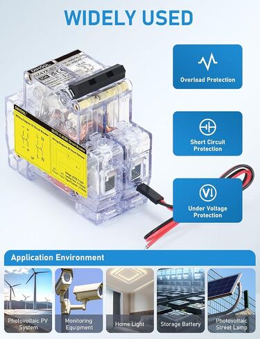 Dihool AC DC قاطع دائرة مصغرة ، 30 أمبير 12-240V 2 عمود التحكم عن بُعد عن طريق تعثر الإشارة ، مفتاح قطع الاتصال الشمسي للسكك الحديدية. in Kuwait