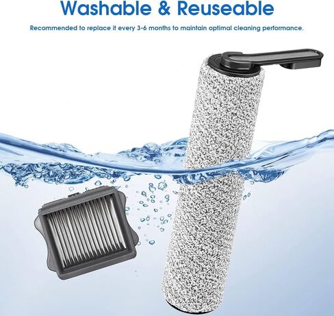 Floor One S5 Roller Brush Presshing and Vacuum Filter Kit متوافق مع Floor Tineco One S5/S5 Pro 2/Ifloor 5 Breeze Cordless Wet Dry Pression ، 2 brush brush ، 2 filters 【not fit S5 combo】 in Saudi Arabia