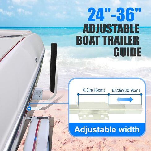 Ecotric 24 "-36" دليل مقطورة القوارب العالمي على مقطورة التصميم القابلة للتعديل Pontoon Bunk Board دليل متوافق مع مقطورة القوارب العائمة على طراز بطابقين مع صندوق أو قناة أو إطارات L-beam in Saudi Arabia