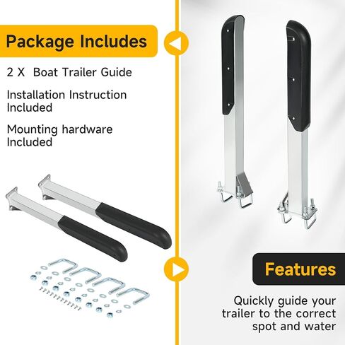 ECOTRIC 30" Pontoon Boat Trailer Loading Guide, Fits 2" Trailer Frames Zinc-Plated Heavy-Duty Pontoon Trailer Guide for Ski Boat, Fishing Boat or Sailboat Trailer (2 Pcs) in Saudi Arabia