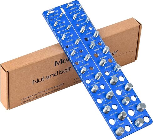 30-in-1 Nut & Bolt Thread Checker-أداة قياس مؤشر ترابط القياس القياسية مع 15 SAE و 15 أحجام متري ، معرف مؤشر ترابط قابل للتجربة مع حاكم بوصة و CM in Kuwait