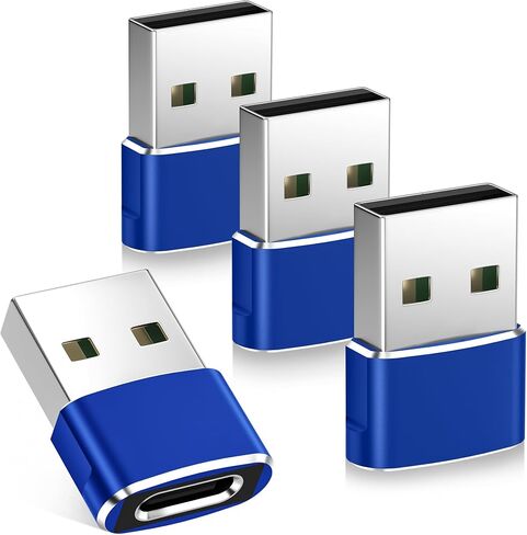 Basesailor USB to USB C Adapter 4 Pack,Type C Female to A Male Charger Cable Converter for Apple Watch Series 7,iPhone 12 13 14 15 Max,iPad 9 10 Pro 6th,Samsung Galaxy S22 S23 A13 A53 Z Flip/Fold Car in Saudi Arabia