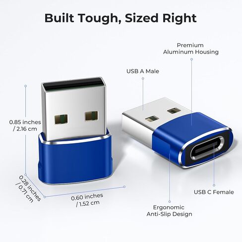 Basesailor USB to USB C Adapter 4 Pack,Type C Female to A Male Charger Cable Converter for Apple Watch Series 7,iPhone 12 13 14 15 Max,iPad 9 10 Pro 6th,Samsung Galaxy S22 S23 A13 A53 Z Flip/Fold Car in Saudi Arabia