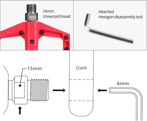 MEROCA Mountain Bike Nylon Pedals, Mountain Bike Pedals, Non-Slip Lightweight Nylon Fiber Bicycle Pedals in Kuwait