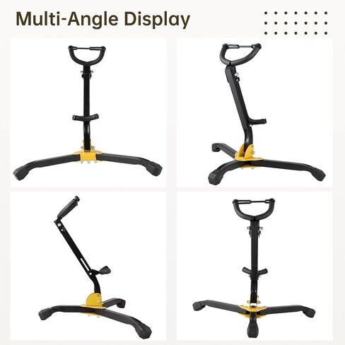 Compact Saxophone Stand With Adjustable Backrest, Foldable Metal Stand For Alto/Tenor, Anti-Slip Triangle Base With Lock in Saudi Arabia