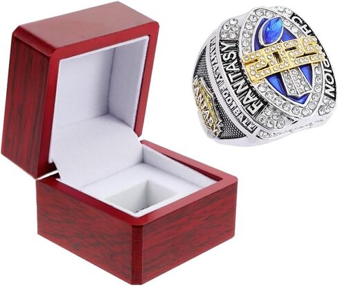 2025 بطولة كرة القدم الخيالية خاتم ثقيل بطل FFL Ring Gold Silver Tone Plated Trophy للفائز في دوري كرة القدم الخيالي in Kuwait