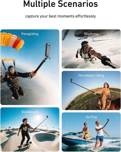 Long Selfie Stick Pole (106"), TELESIN G2 Extension Carbon Fiber Waterproof Dive Monopod for GoPro Max Go Pro Hero 12 11 10 9 8 7, Insta360 X2 X3 GO 3, DJI Action 3 4 Bike Motorcycle Accessories in Kuwait