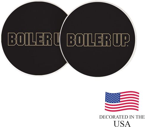 Desert Cactus Purdue University Car Accessories PU Boilermakers Absorbent Sandstone Cup Coasters Licensed Product Set of 2 (Design A) in Kuwait
