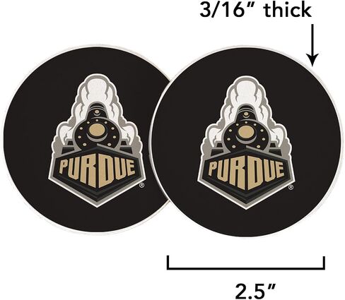 Desert Cactus Purdue University Car Accessories PU Boilermakers Absorbent Sandstone Cup Coasters Licensed Product Set of 2 (Design A) in Kuwait