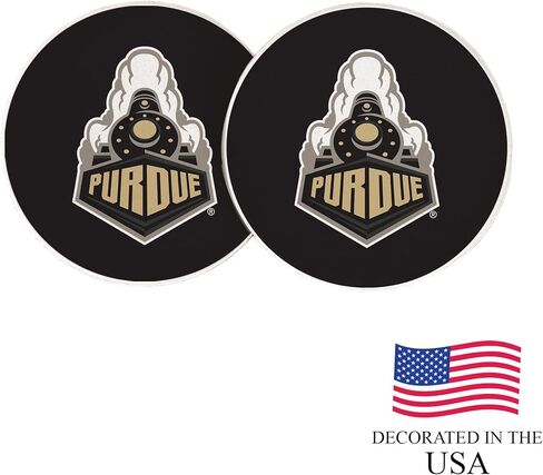 Desert Cactus Purdue University Car Accessories PU Boilermakers Absorbent Sandstone Cup Coasters Licensed Product Set of 2 (Design A) in Kuwait