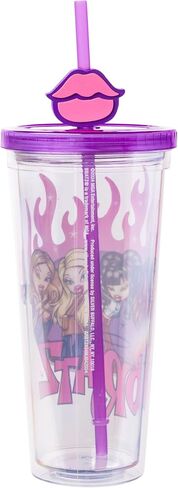 Silver Buffalo Sanrio Hello Kitty and Friends Keroppi Plastic Cold Cup with Lid and Straw Topper, 24 Ounces in Saudi Arabia