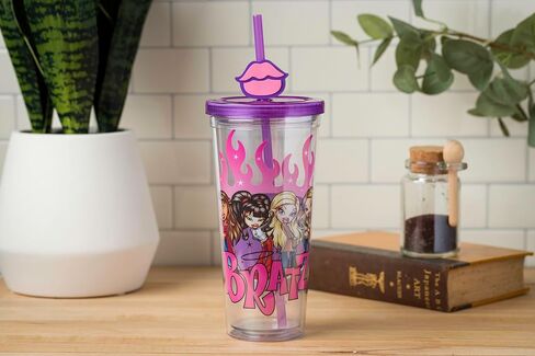 Silver Buffalo Sanrio Hello Kitty and Friends Keroppi Plastic Cold Cup with Lid and Straw Topper, 24 Ounces in Saudi Arabia