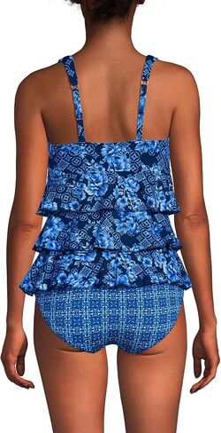 Lands' End Women's Smoothing Control Ruffle Fauxkini One Piece Swimsuit in Saudi Arabia