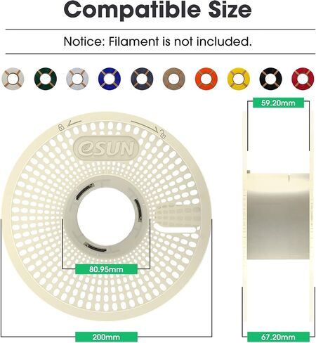 eSUN Upgraded eSpool+ Reusable and Detachable Refilament Reel, ABS Hollow Filament Holder, Easy-to-use Replacement Storage Spool, 1 Pack, 200x 67.2mm in Saudi Arabia