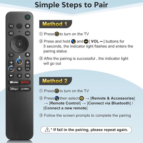 RMT-TX100U Universal Remote Control for Sony-TV-Remote, Replacement for All Sony bravia LCD LED HD Smart TV Remote, with Netflix Buttons in Kuwait