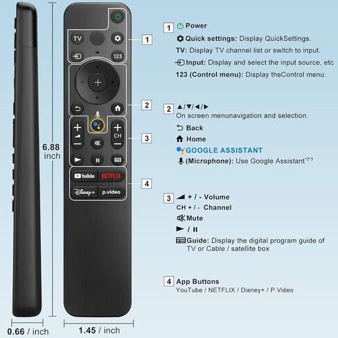 RMT-TX100U Universal Remote Control for Sony-TV-Remote, Replacement for All Sony bravia LCD LED HD Smart TV Remote, with Netflix Buttons in Kuwait