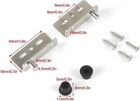 2 Pack Pivot Hinge Set for Wooden Doors Furniture Hardware Accessories(Black) in Saudi Arabia