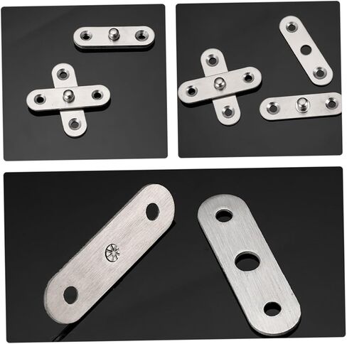 Homoyooio 12pcs door door pivot مفصلات مفصلات باب خزانة من الفولاذ المقاوم للصدأ القابلة للدوران مفصلات تصميم مزدوج الدعم لتحسين الاستقرار والتشطيب الجمالي النظيف in Saudi Arabia