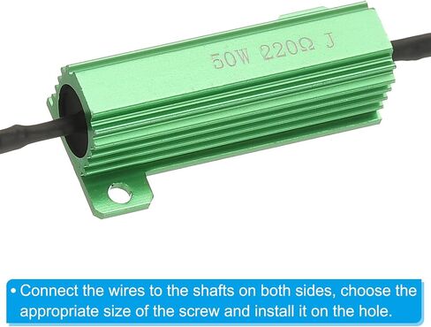 PATIKIL 50W 1 Ohm Aluminum Shell Resistor, 4Pcs Aluminum Housing Resistor with Clips Housed Case Wirewound Resistors Screw Tap Power Resistor, Green in Kuwait