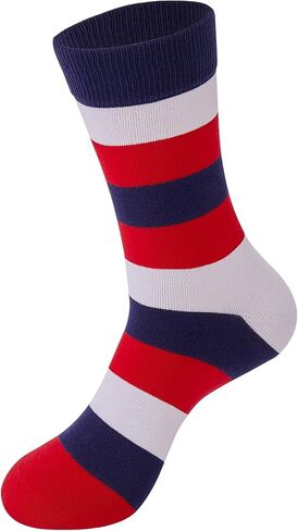 Men's Striped Socks,Cotton Crew Dress Socks in Saudi Arabia