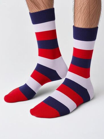 Men's Striped Socks,Cotton Crew Dress Socks in Saudi Arabia