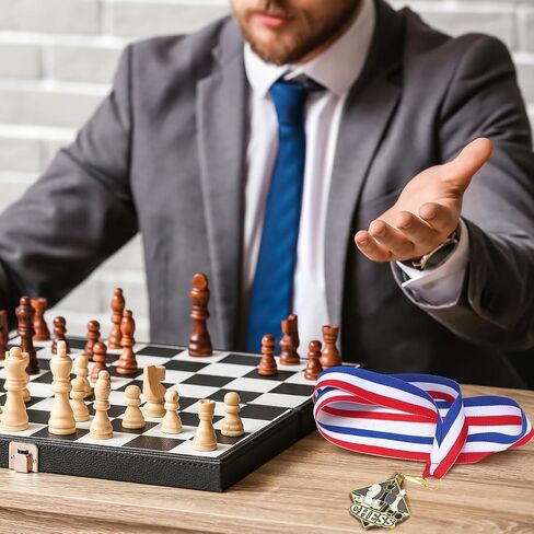 24 Pcs Chess Medals Metal Award Medals with Neck Ribbons Trophy Award Prize Gift for Rewards and Competitions in Saudi Arabia