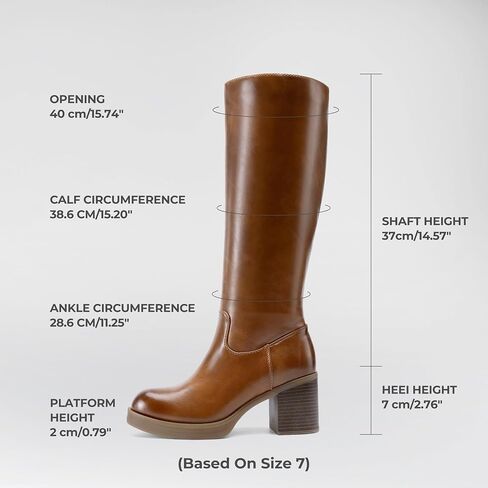 DREAM PAIRS Women's Knee High Boots Chunky Platform Heel Round Toe Boots for Women Side Zipper Stylish Comfortable Tall Boots in Saudi Arabia
