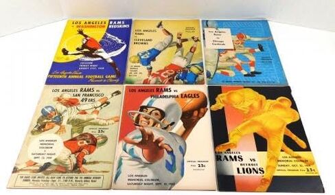 Lot of (10) Different 1959 Los Angeles Rams NFL Football Programs - NFL Programs in Saudi Arabia