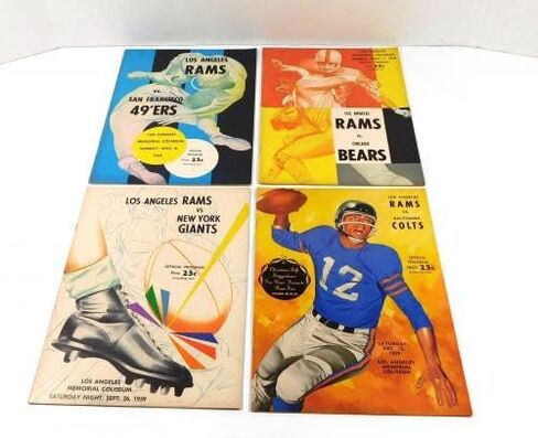 Lot of (10) Different 1959 Los Angeles Rams NFL Football Programs - NFL Programs in Saudi Arabia