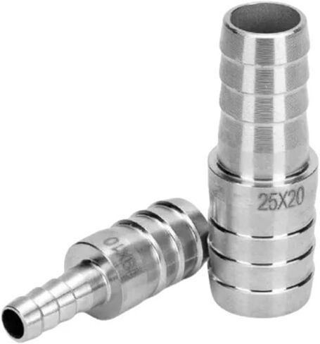 3-20 Mm Hose Barb Equal Reducing 304 Stainless Steel Bulkhead Hosetail Pipe Fitting Connector Panel 1Pcs(19mm-14mm Barb) in Saudi Arabia