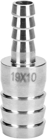 3-20 Mm Hose Barb Equal Reducing 304 Stainless Steel Bulkhead Hosetail Pipe Fitting Connector Panel 1Pcs(19mm-14mm Barb) in Saudi Arabia