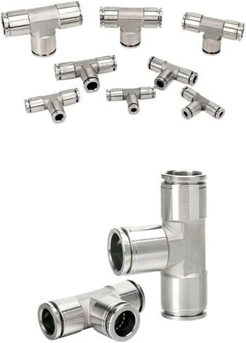 PE 4-16 مم 1/4 "3/8" 1/2 "Tube OD Tee 3 طرق 304 316 دفع الفولاذ المقاوم للصدأ في موصل هواء هواء 1pcs (4-6-4mm_od أنبوب) in Saudi Arabia